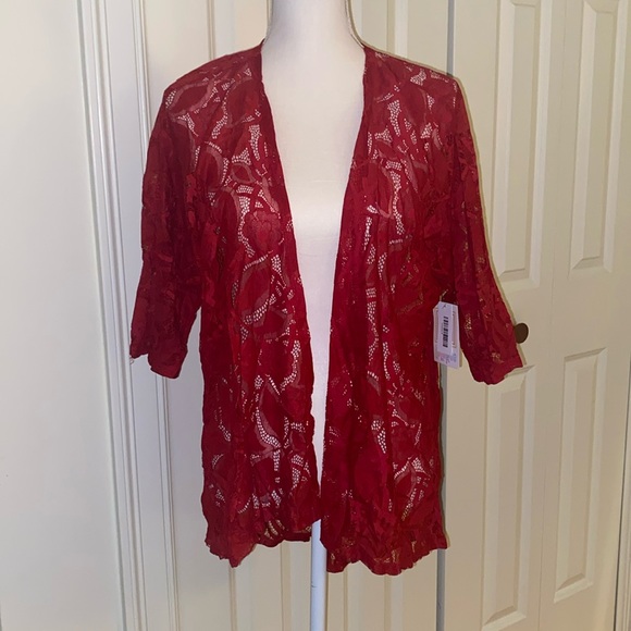 LuLaRoe Other - Red Lace Kimono